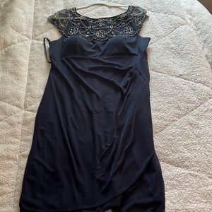 navy blue mini length dress